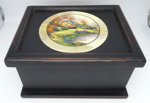 Thomas kinkade wooden trinket - wooden,