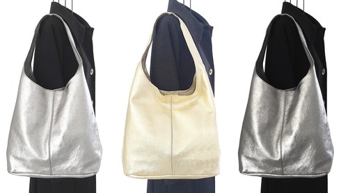 Metallic silver gold slouch - silver,