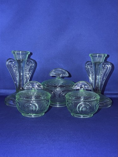 Vintage depression green glass - vintage,