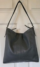 White Stuff Grey Genuine Leather Top Handle Shoulder Bag Grab Bag Handbag