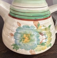 Clarice Cliff Lynton Honeydew Teapot  c.1936 Newport Art Deco *RARE*