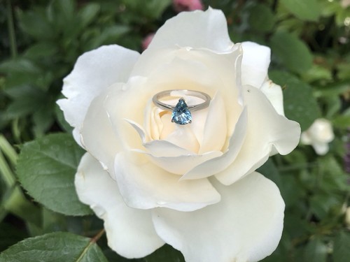 Platinum 950 pear cut faceted - platinum,
