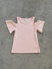 pastel pink cold shoulder top