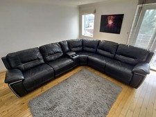 Harveys: Reid Hedgemoor - Black - Real Leather - Modular Recliner Sofa (MINT)