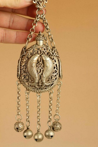 Tibetan silver pisces - tibetan, fish