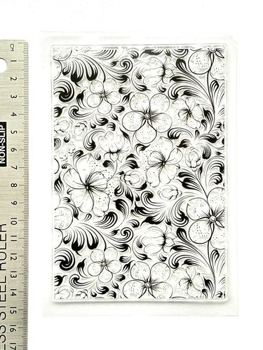 Clear rubber stamp flowers - rubber,