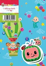 Officially Licensed Coco Melon Wrapping Paper, 2 Sheets & 2 Tags NEW