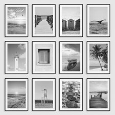 Black white beach wall art - wall,