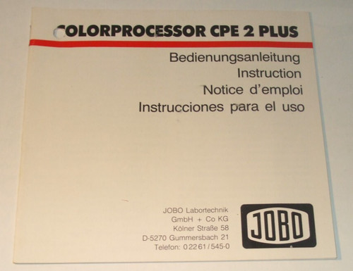 Jobo colorprocessor cpe plus - 2,