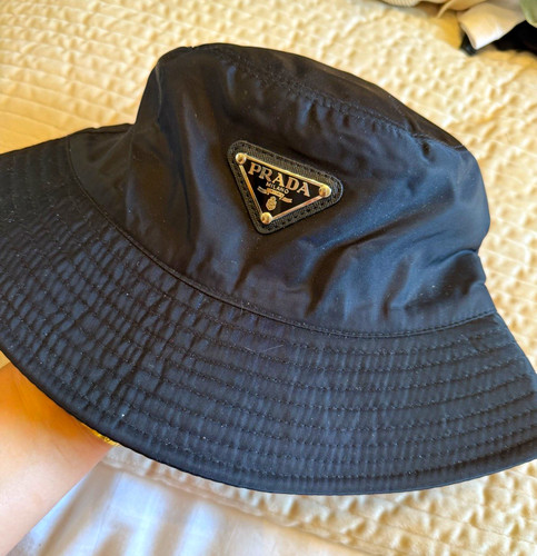 Prada black nylon bucket hat - nylon,
