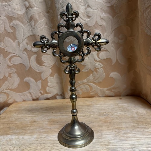 Antique brass reliquary - brass,