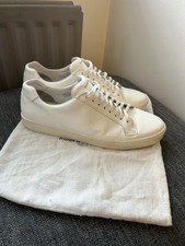 Russell & Bromley Plain White Leather Sneakers Trainers 44 UK 10 S530776