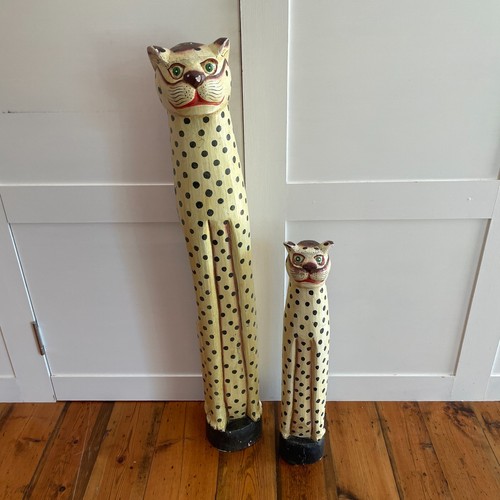 Wooden cats hand painted - wooden,
