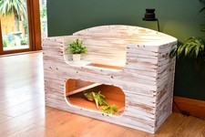 3ft Open Top 2 Story Distressed Tortoise Table / House