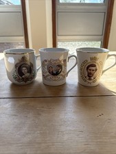 Royal Commemorative Mugs. 3 For Queen Elizabeth II Silver Jubilee & Weddings