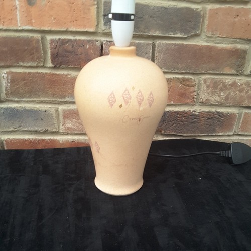Terracotta peach table - terracotta, lamp