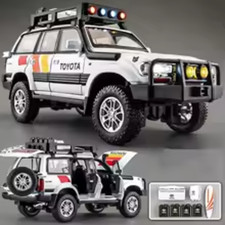 1/24 Scale Land Cruiser LC80 Alloy Diecast Car Model with Light & Sound Toy