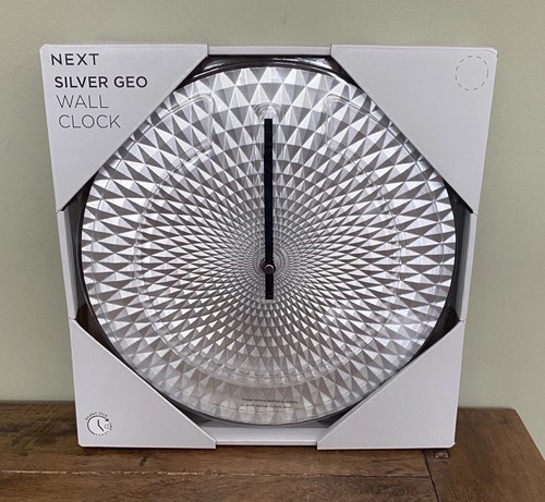 Next wall clock silver geo - silver,