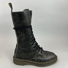 Dr Martens 1914 Black Cracked Leather Mid Calf 14-Eyelet Combat Boots EU37 UK4