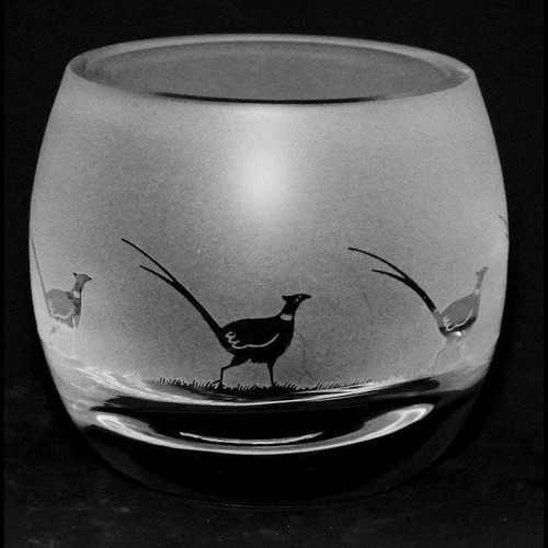 Glass tealight holder pheasant - tealight,