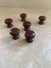 1 X MAHOGANY KITCHEN DOOR KNOB /HANDLE DRAWER WOODEN 28mm DIA  STOCK  KN54