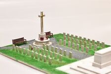 War Cemetery Monument & Grave Set OO GAUGE 1:76 Model Railway Scenery Decoration