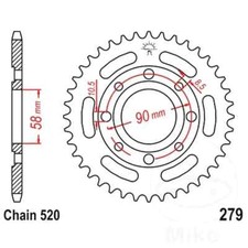 Honda CM250 MBX125 Rear Sprocket Steel JTR279.39 39 Tooth CM MBX 250 125