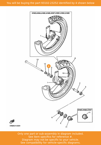 Yamaha oil seal 93102 - oil, 93102-23252