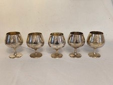 Vintage Goblets Cups Silver Plated Cup Goblet Set of 5