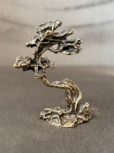 Solid brass cedar bonsai - solid,