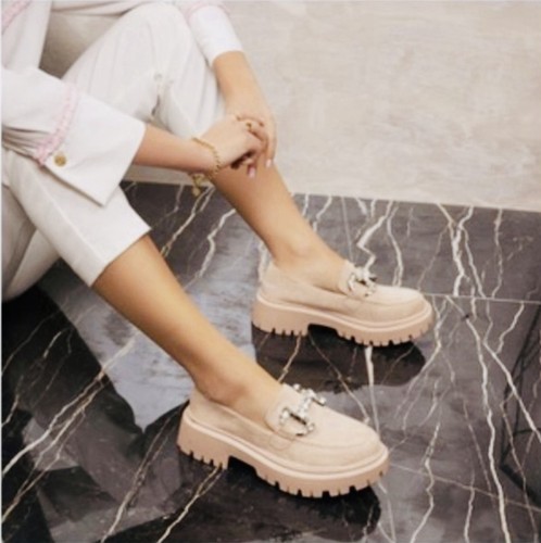 Women suede platform loafers - women's,