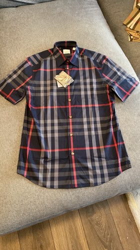Burberry shirt navy gray - shirt,