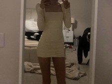 tight fit dress with ruffled