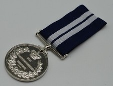 Silver Replica Elizabeth II Distinguished Service Medal & Ribbon ER-II DSM Navy 