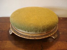 ANTIQUE 19TH C  CIRCULAR CARVED GILT WOOD FOOTSTOOL