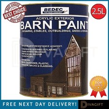 BEDEC BARN PAINT 2.5L ACRYLIC EXTERIOR ALL-IN-ONE MULTI-SURFACE MATT GLOSS SATIN