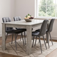 Dining Table Set Of 4 Kitchen Dining Table and 4 Grey Tufted Velvet Chairs
