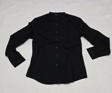 Men Asos Black Grandad Collar