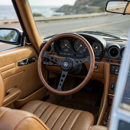 Wood abs steering wheel - 15",