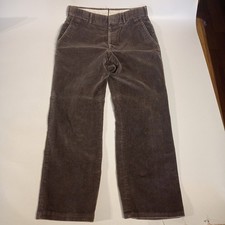 LL Bean Trousers Mens W32 Grey Corduroy Cord Bottoms 80s