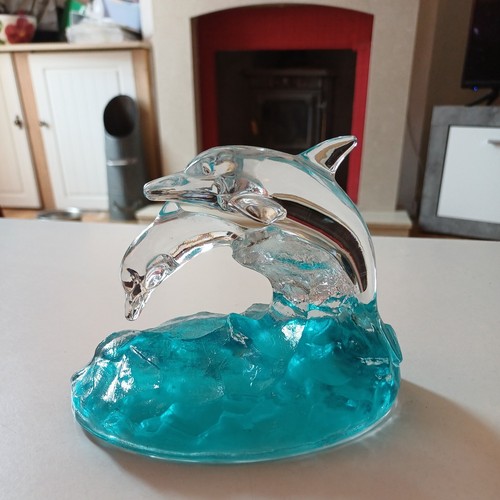 Dolphin glass figure - dolphin,