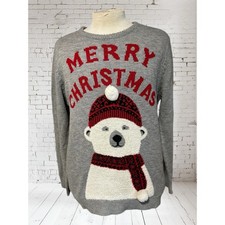 Polar bear Christmas jumper ladies size large. Primark