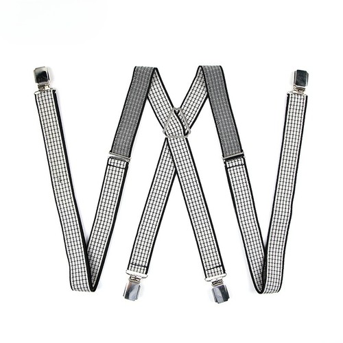 Men suspender plaid trousers - suspender,