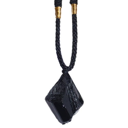 Black tourmaline necklace - black,