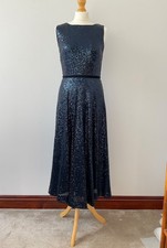 Hobbs navy sequinned evening