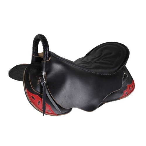 Leather saddle padded - leather,