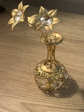 24K Gold Plated Swarovski Crystal Vase Flowers By Crystal Temptation