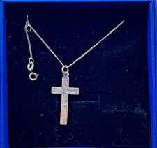 ANTIQUE SILVER ETCHED CROSS