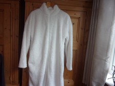 LADIES  CREAM TEDDY FUR  ULTRASOFT ZIP FRONT FULL  DRESSING GOWN SIZE 12/14 NWOT