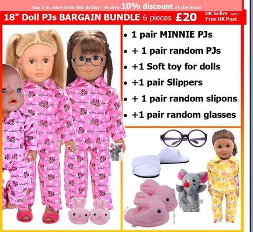 Bundle doll clothes - 18",